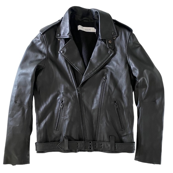 IRO Men’s Aronew Black Leather Biker Jacket NWT - Picture 4 of 12